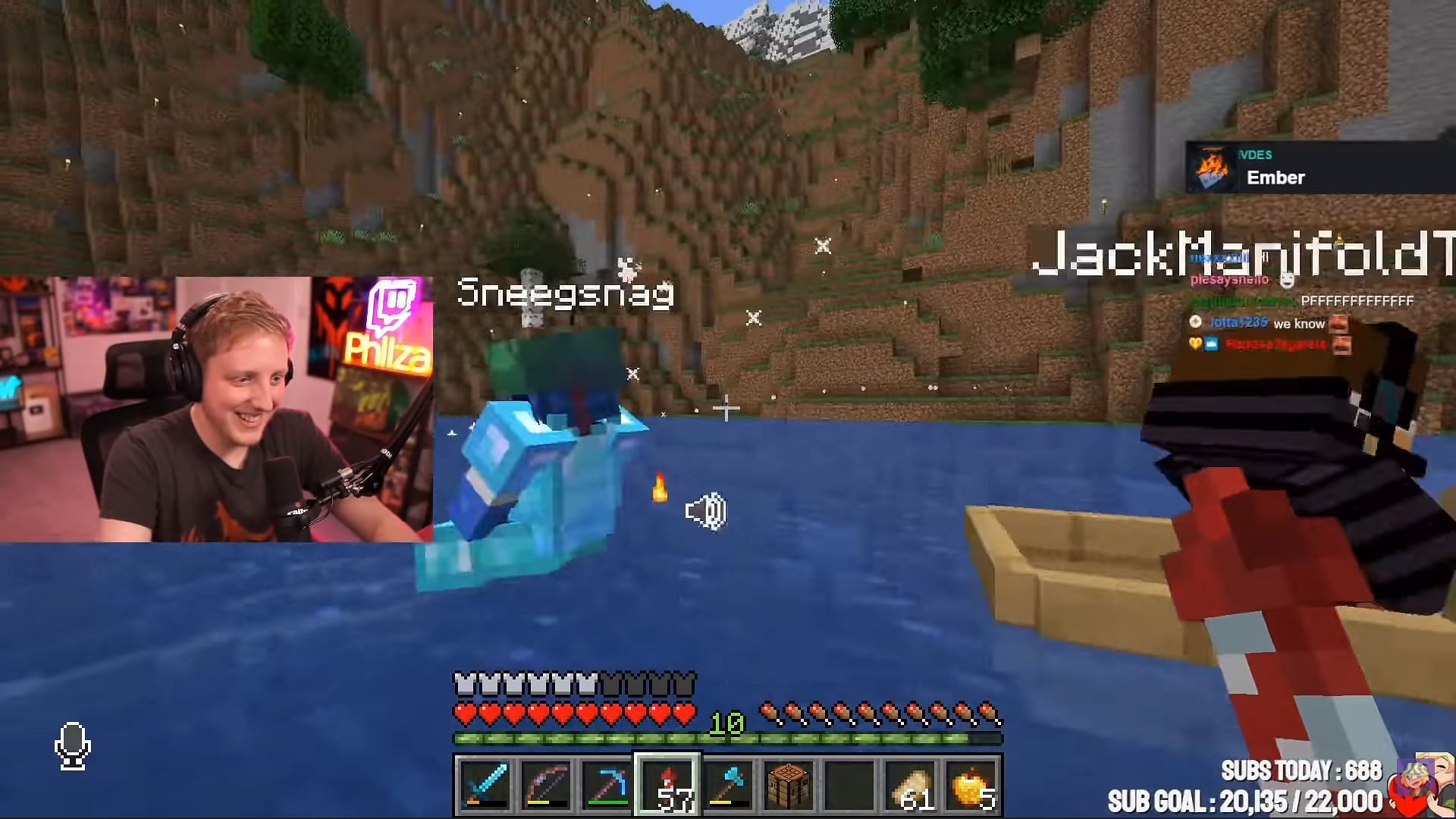 Both streamers flying past Jack Manifold (Image via PhilzaCLIPS YouTube)