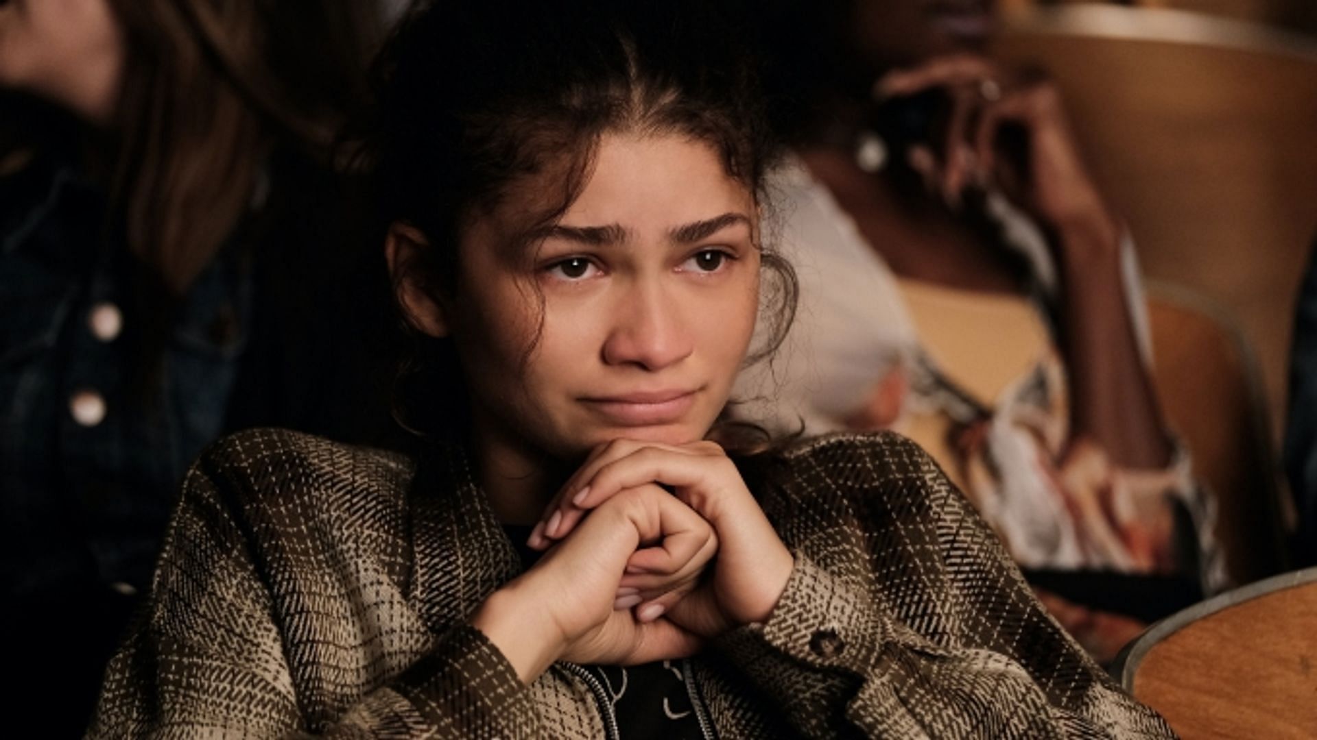 Still from HBO Max&#039;s Euphoria Season 2 finale ending - Rue at Lexi&#039;s play (Image via HBO Max)