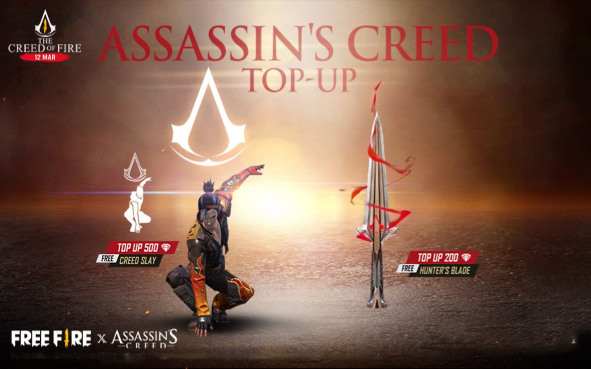 The new Assassin&#039;s Creed Top Up has started in Free Fire MAX (Image via Garena)