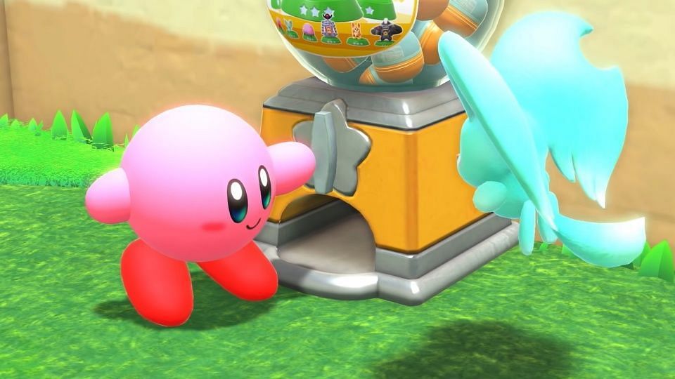 Kirby is using the Gotcha Machine (Image via Nintendo)