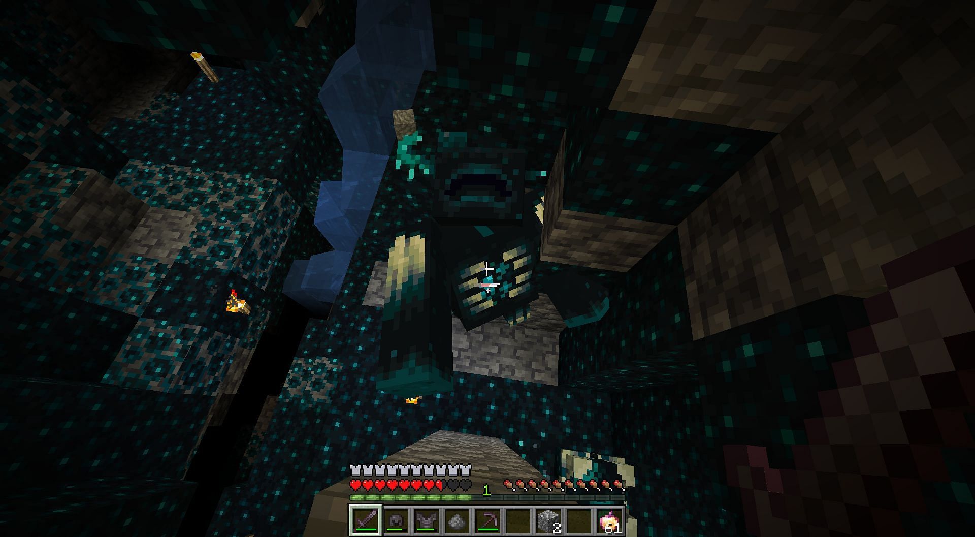 The mob can attack higher up (Image via Minecraft)