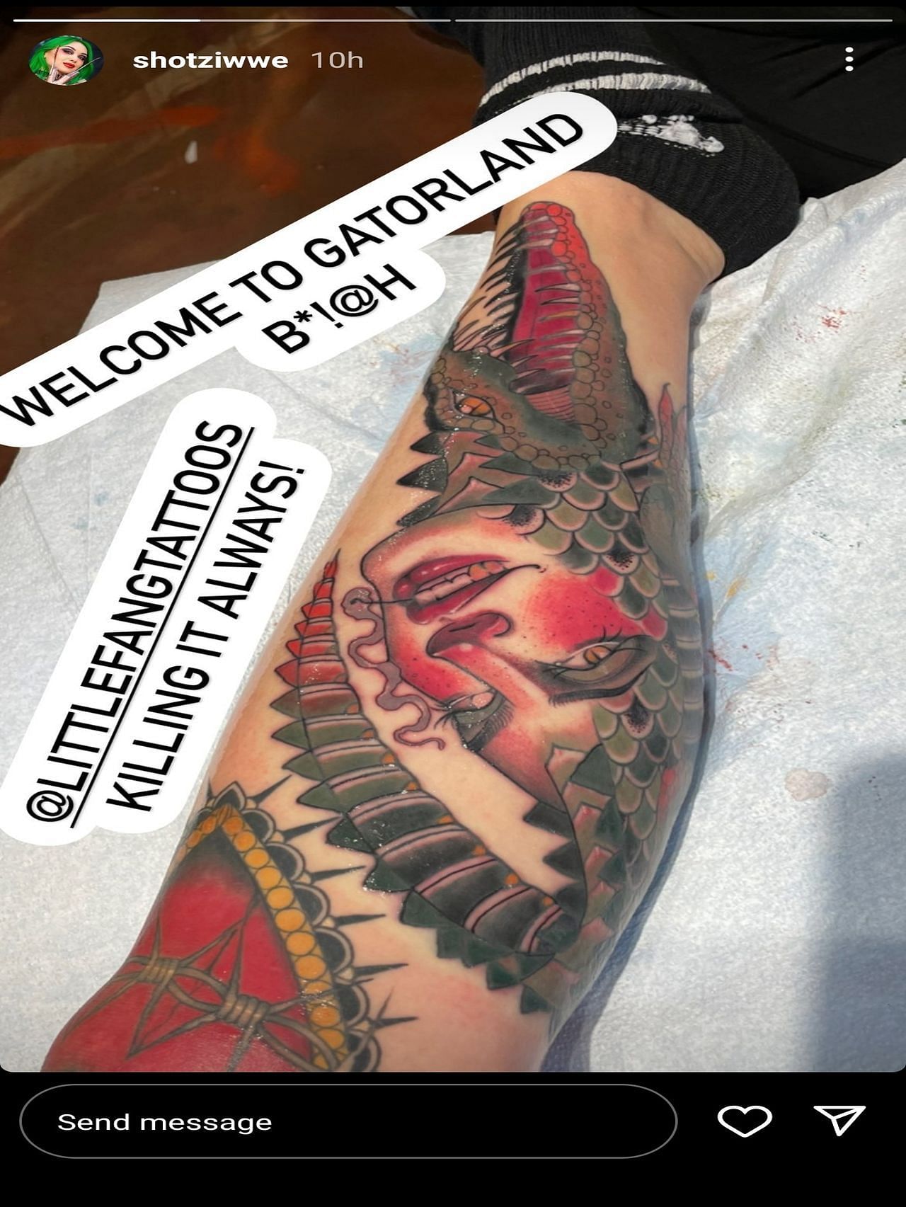WWE star Shotzi displays an incredible new tattoo