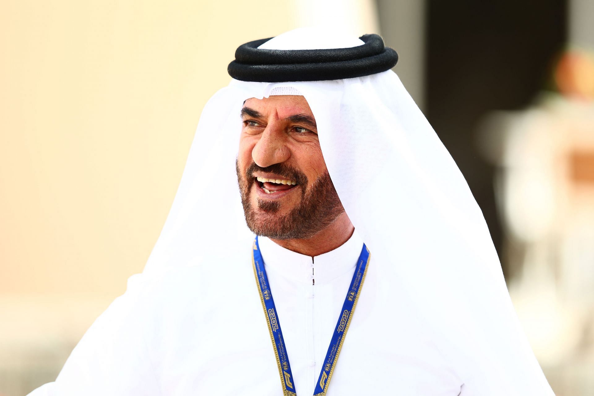 FIA President Mohammed Ben Sulayem seen before the start of the 2022 Bahrain GP (Photo by Mark Thompson/Getty Images)