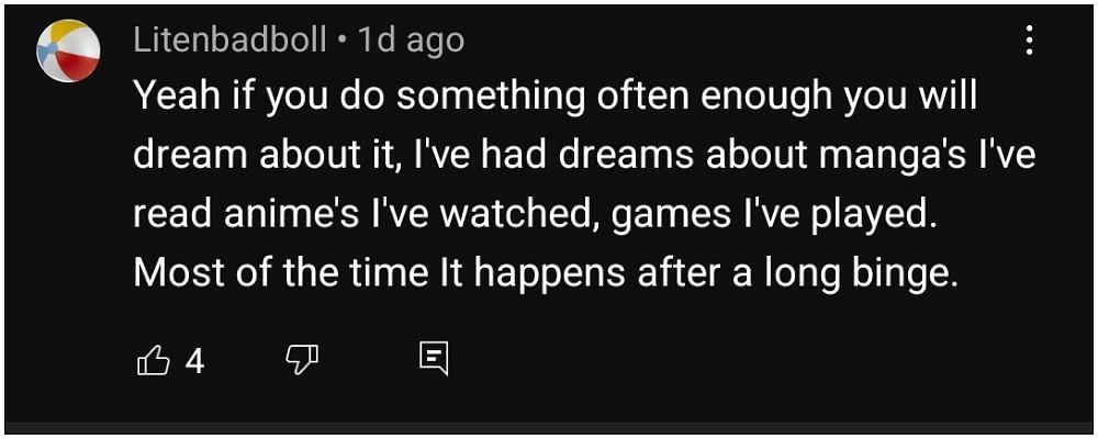 A comment talked about the power of dreams, and how it&#039;s not uncommon for these things to happen (Image via YouTube)