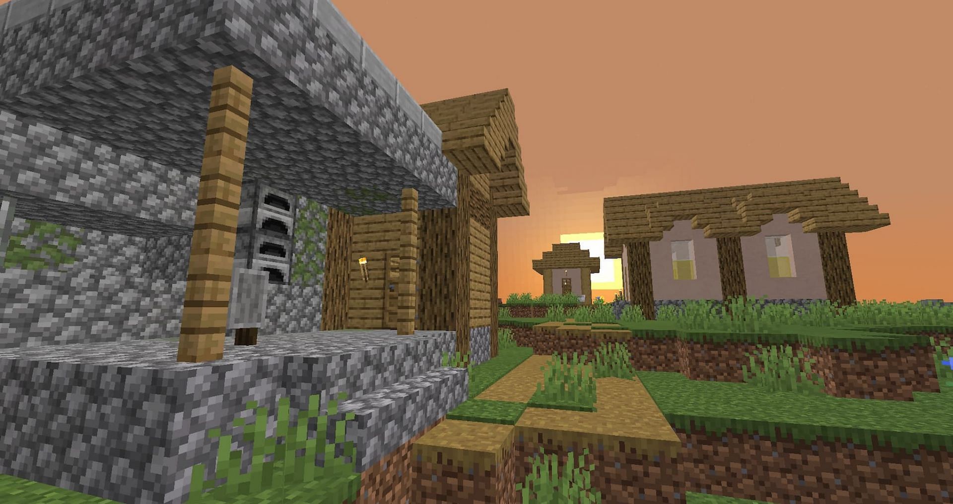 Village with blacksmith house (Image via Mojang)