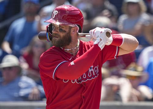 Bryce Harper during a Phillies Spring Training game