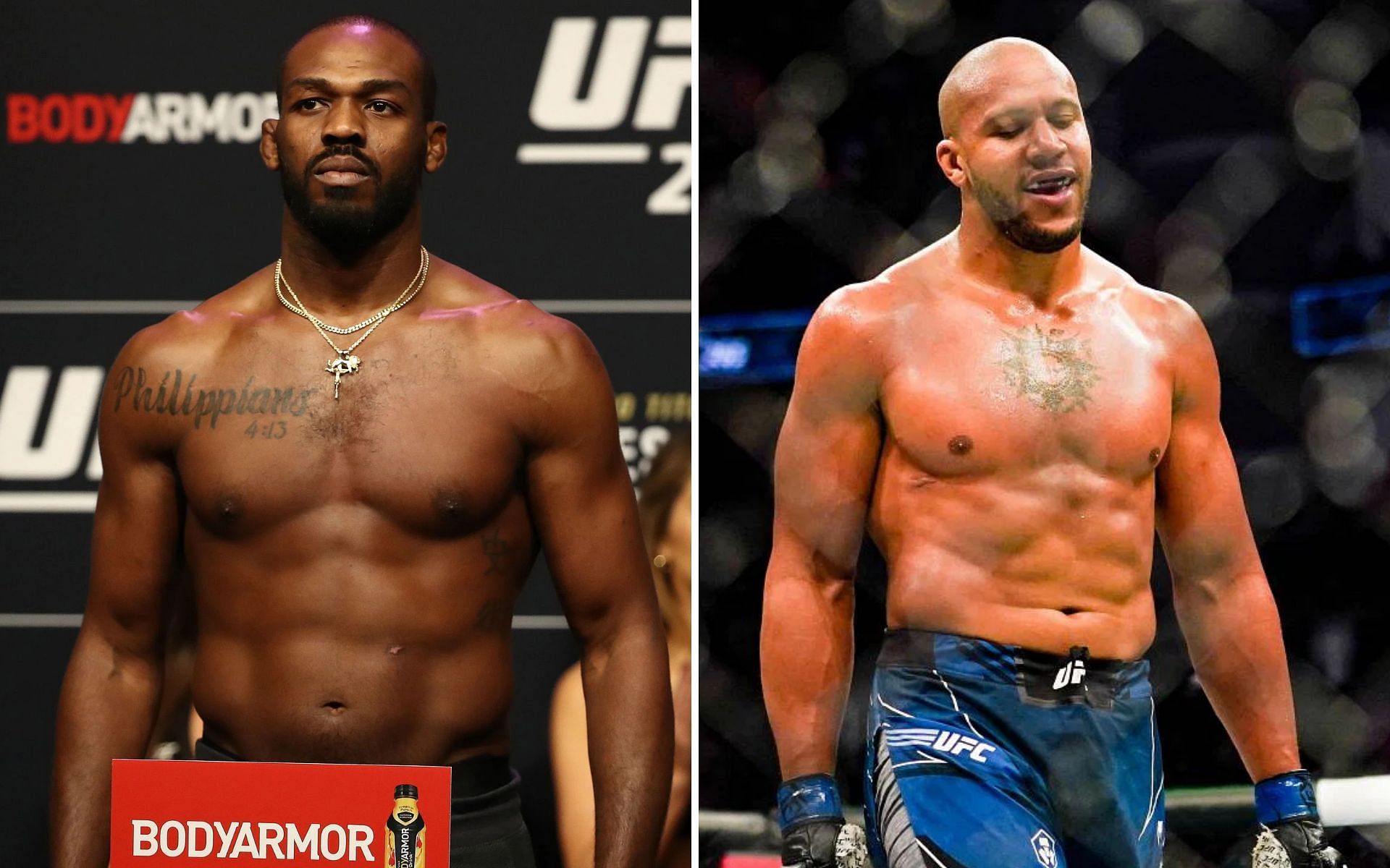 (Left) Jon Jones (Right) Ciryl Gane