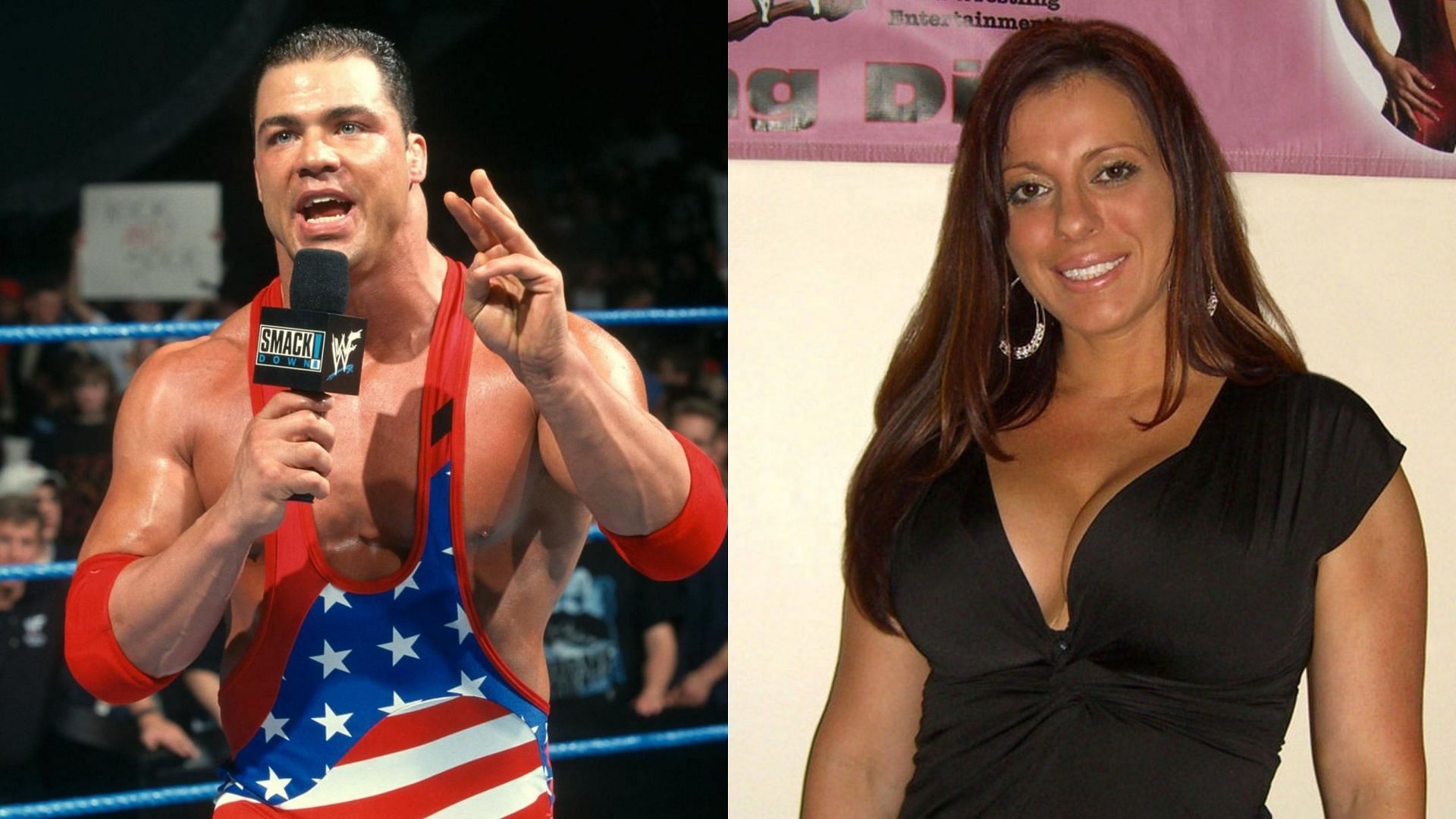 Kurt Angle (left) and Dawn Marie (right)