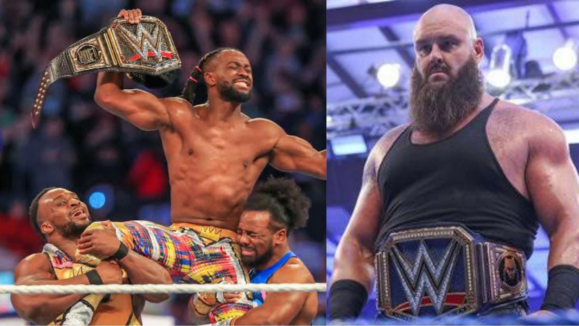 The New Day at WrestleMania 35 (Left), Braun Strowman (Right)