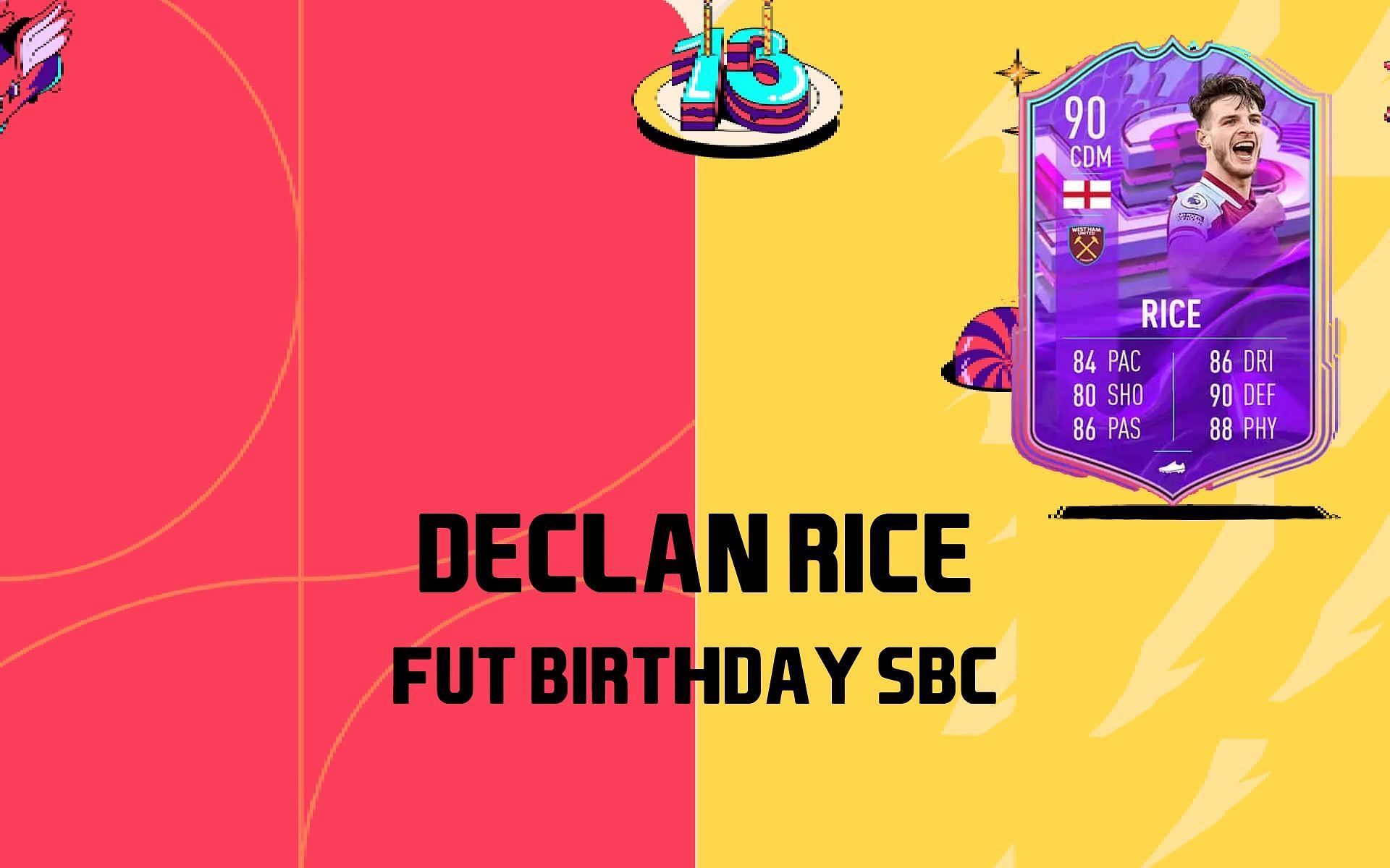 Declan Rice FUT Birthday SBC in FIFA 22 Ultimate Team (Image via Sportskeeda)