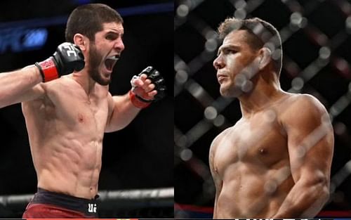 Islam Makhachev (left) and Rafael dos Anjos (right)