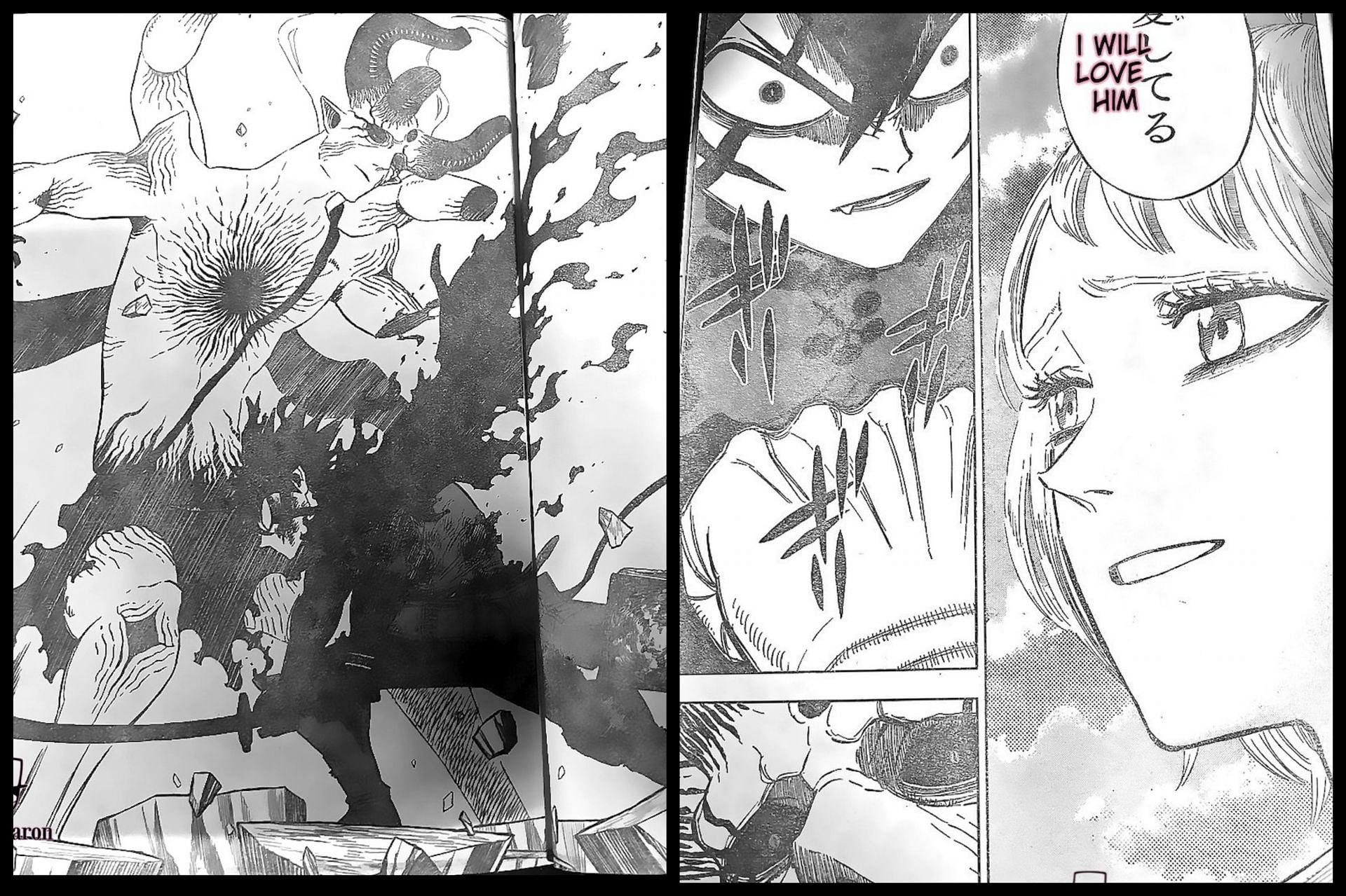 Panels from Black Clover 328 raw scans (Image via Nite_Baron/Discord)