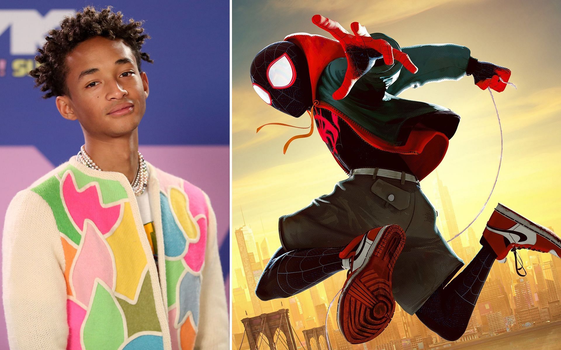 Will Smith appears to confirm Jaden Smith&#039;s role as Miles Morales in MCU. (Image via Getty Images &amp; IMDb)