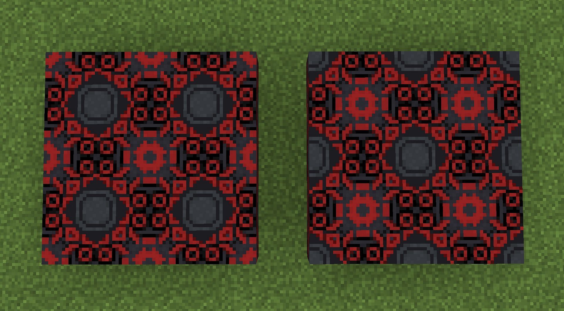 Players can select one type of 2x2 design and expand (Image via Minecraft)