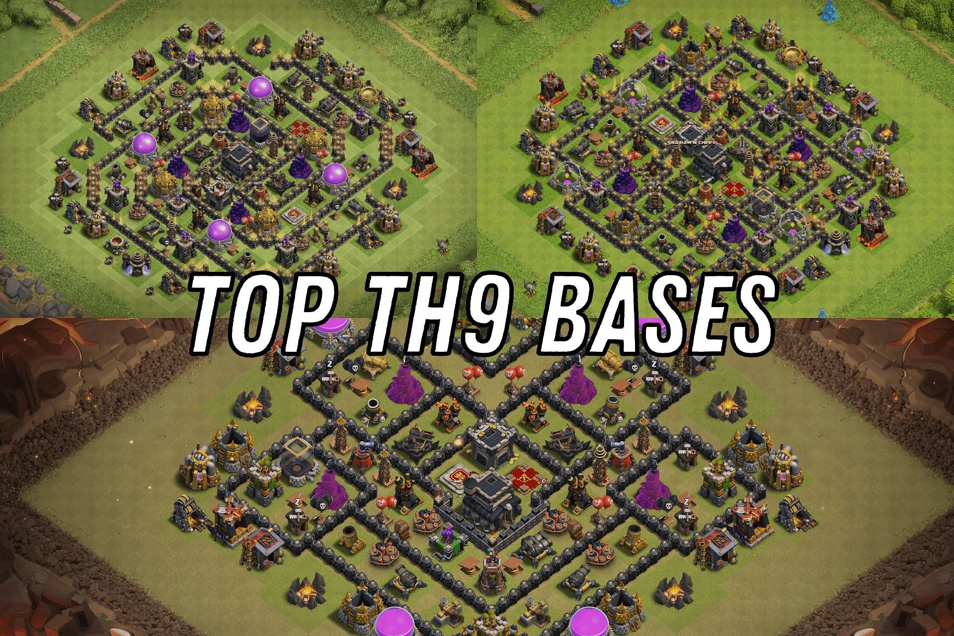 Best Town Hall 9 bases in Clash of Clans (Image via Sportskeeda). 