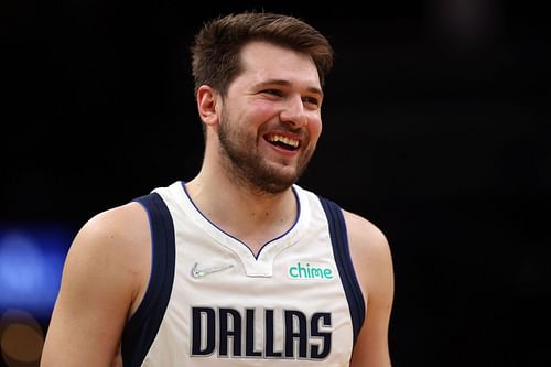 Luka Doncic #77 of the Dallas Mavericks looks on during the game against the Boston Celtics at TD Garden on March 13, 2022 in Boston, Massachusetts.