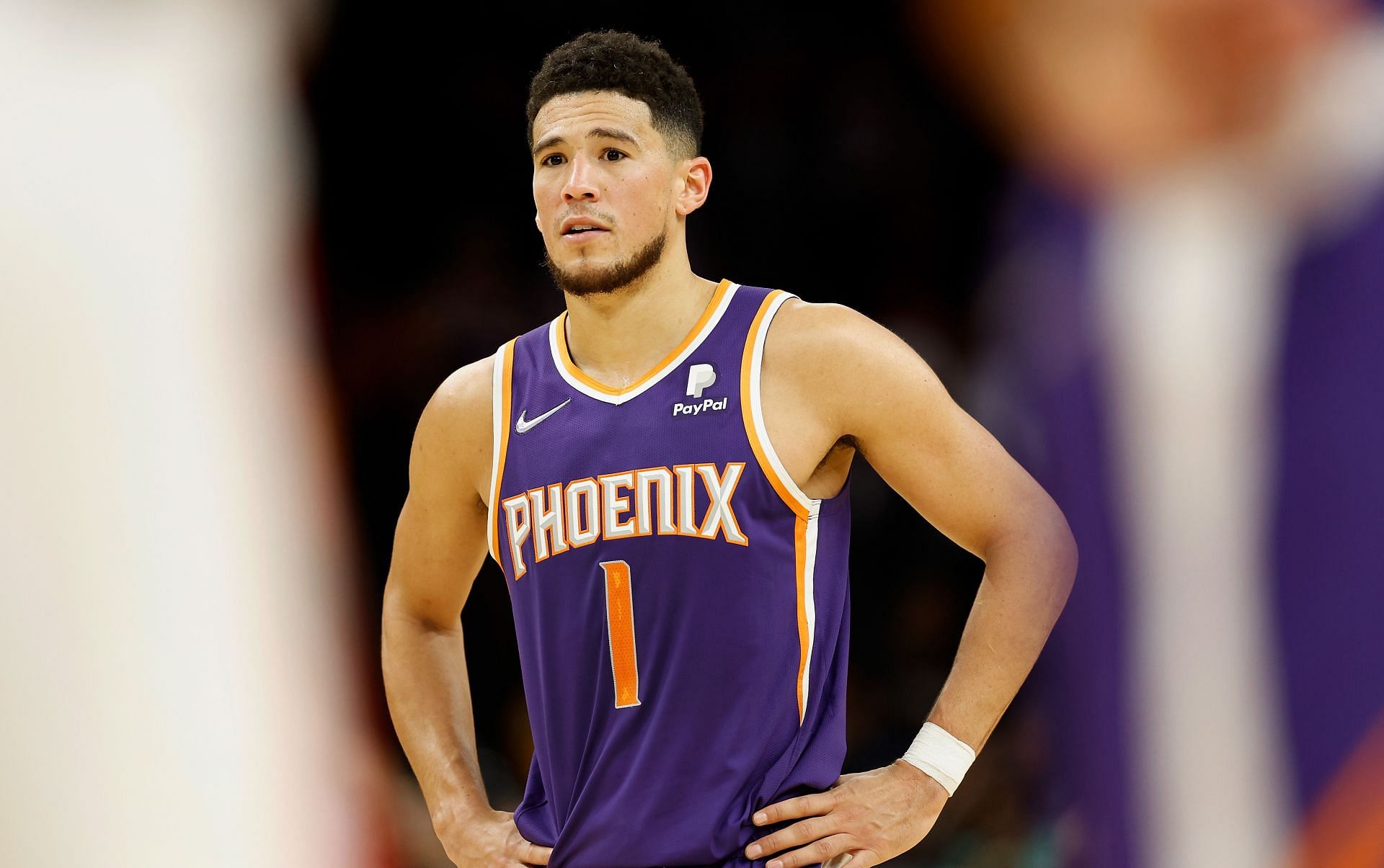 Devin Booker of the Phoenix Suns against the Houston Rockets