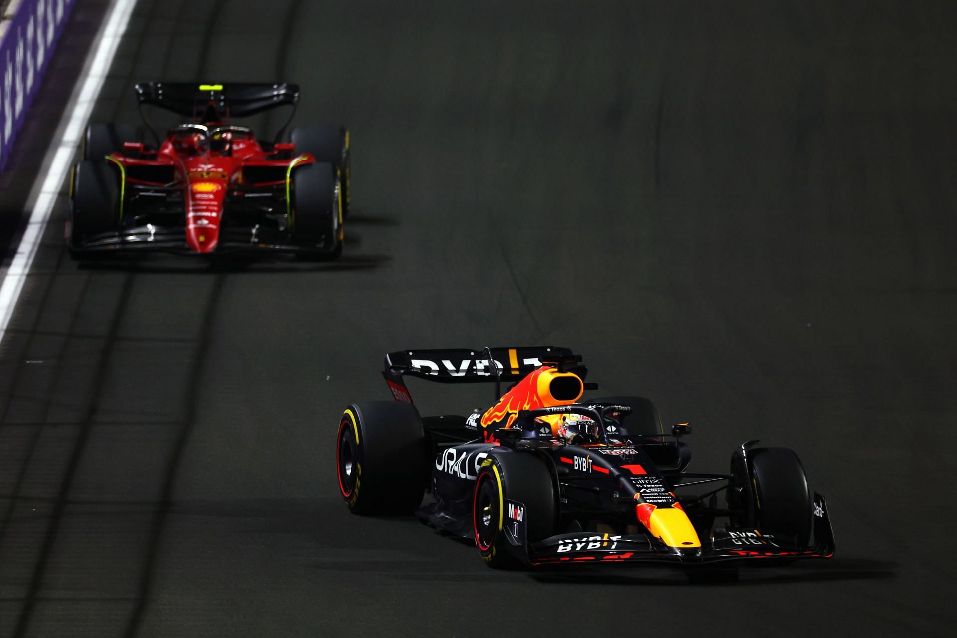 F1 Grand Prix of Saudi Arabia - Max Verstappen and Charles Leclerc engaged in an epic duel