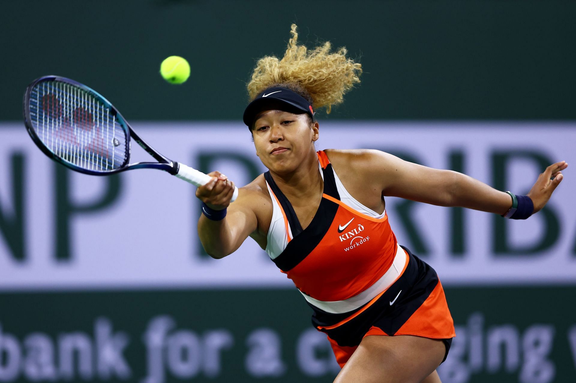 Naomi Osaka in action at the BNP Paribas Open