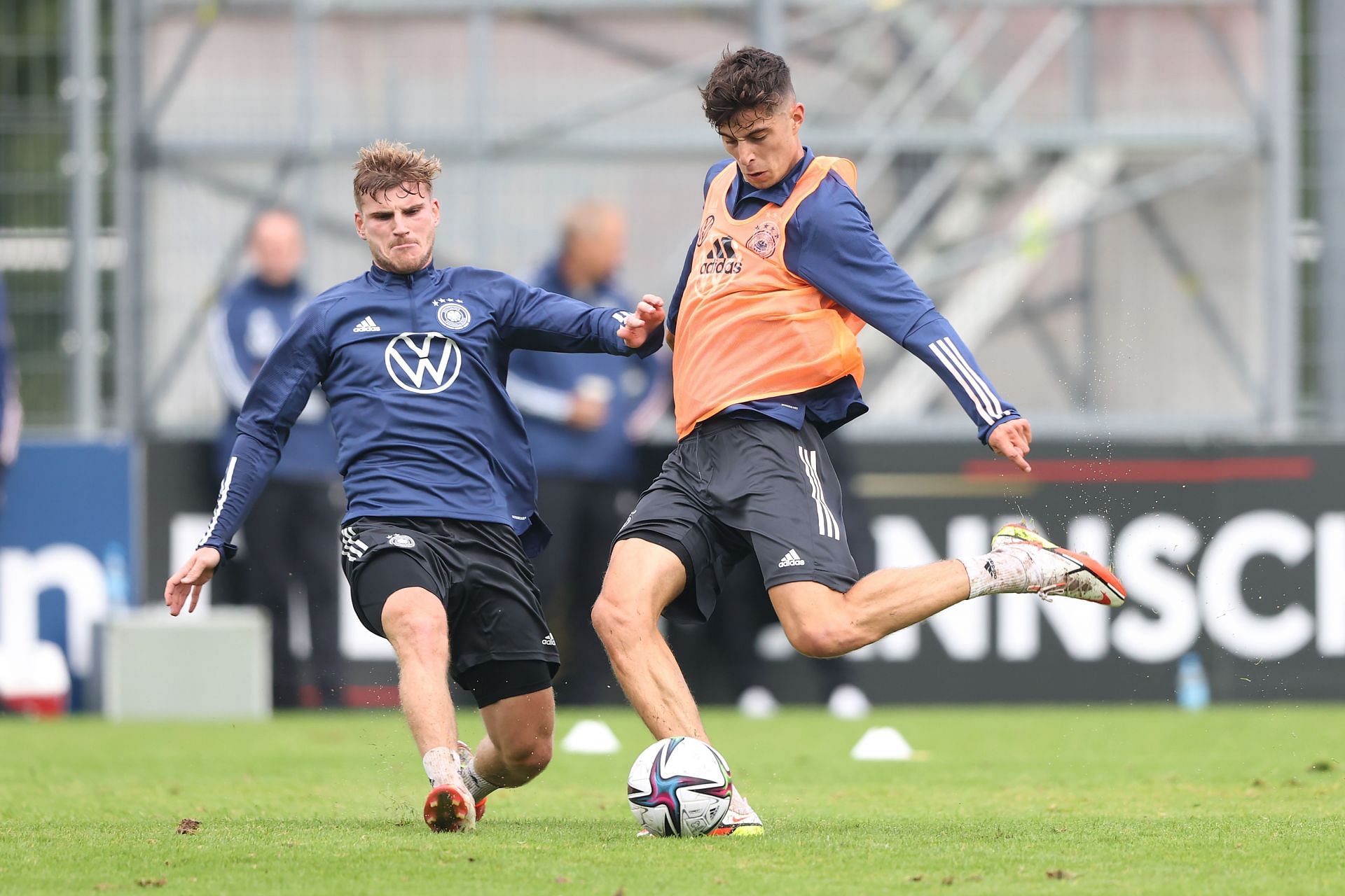 Timo Werner and Kai Havertz in training for the German national team.