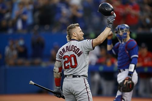 Josh Donaldson salutes the crowd