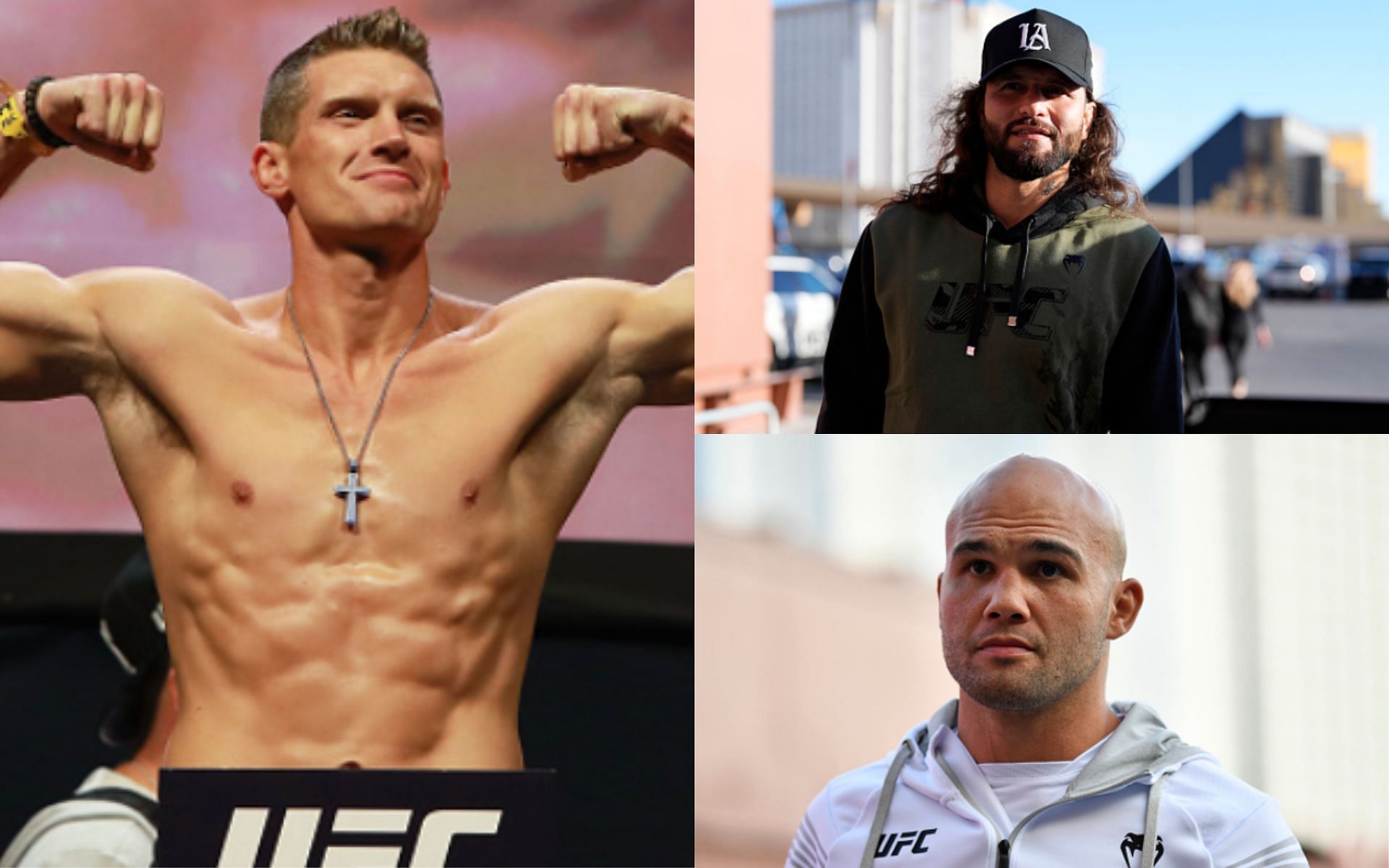 Stephen Thompson (left); Jorge Masvidal (top right); Robbie Lawler (bottom right)