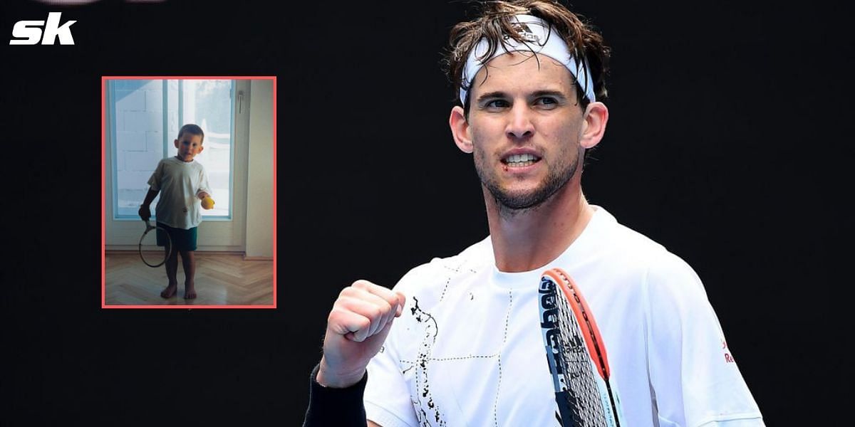 Dominic Thiem recently posted a picture of himself from his younger days (inset)