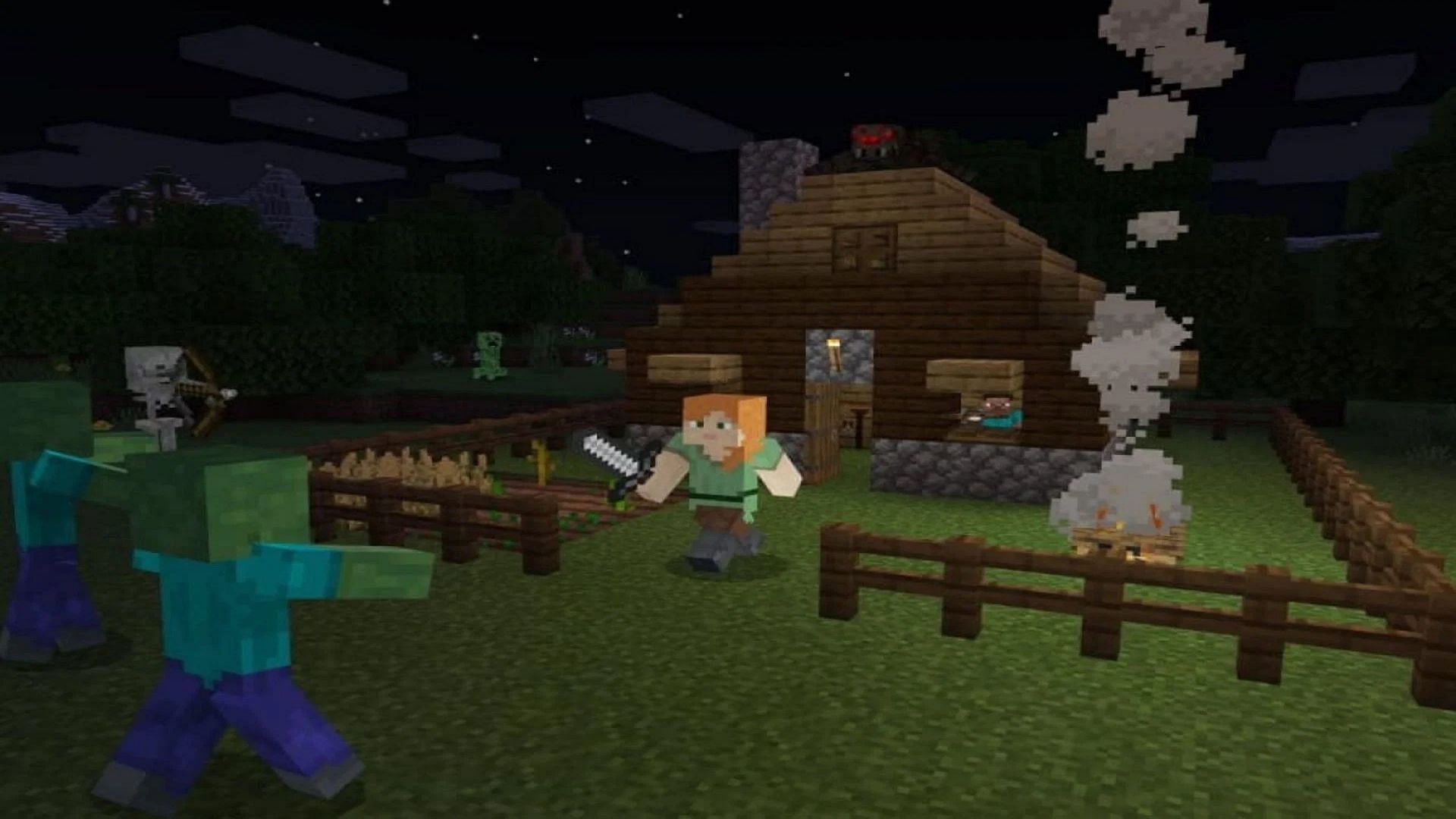 There are many dangers in Minecraft survival (Image via Mojang)