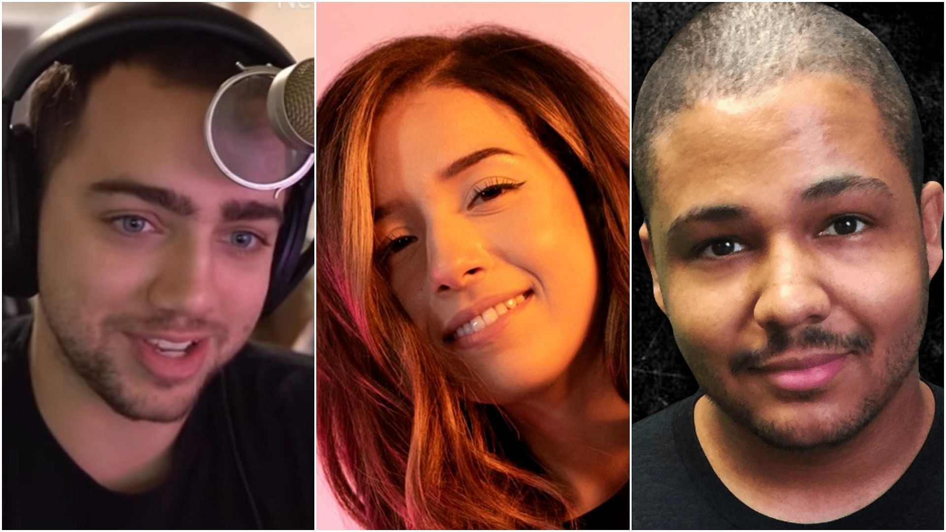 Mizkif (Left) was asked if he had a crush on Pokimane (Center) by Nmplol (Right) (Image via Sportskeeda)