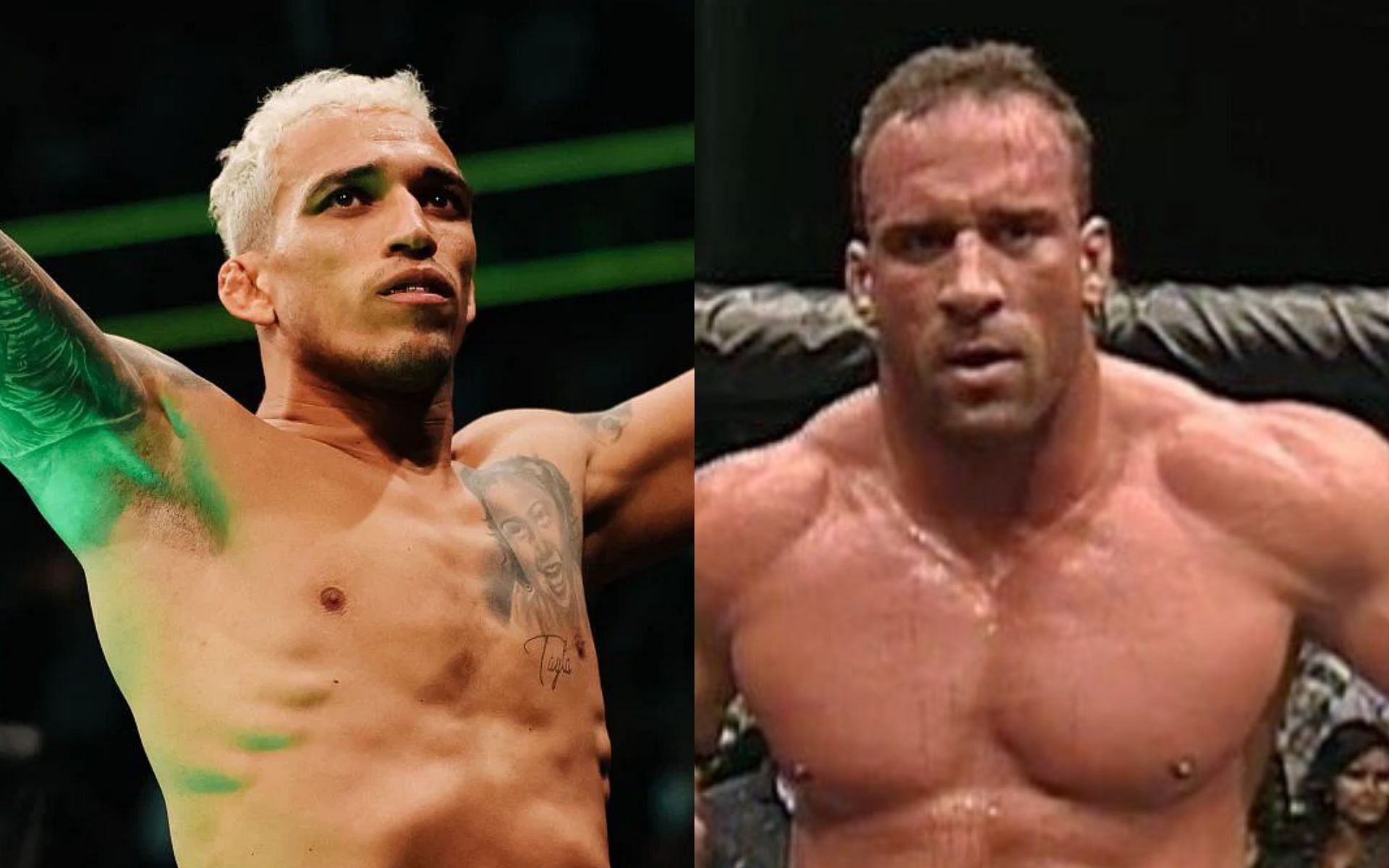 Charles Oliveira (left), Mark Coleman from his Instagram (right)