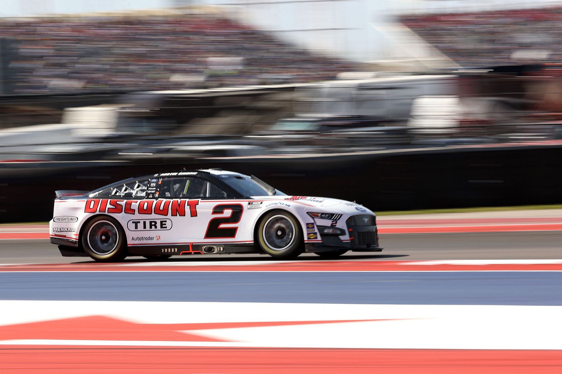 Austin Cindric drives during the NASCAR Cup Series Echopark Automotive Grand Prix at Circuit of The Americas.
