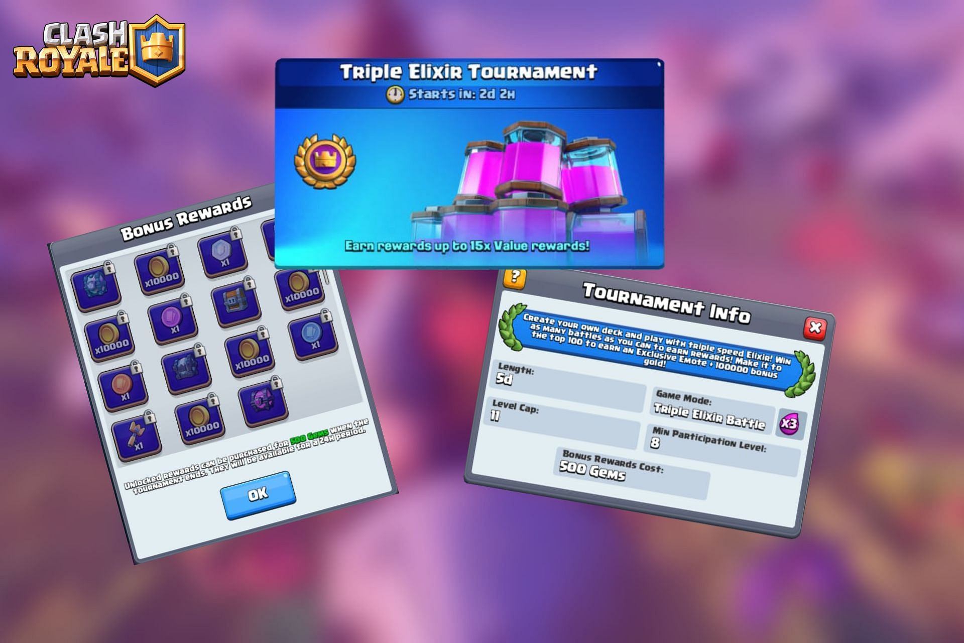 Triple Elixir Tournament in Clash Royale (Image via Sportskeeda)