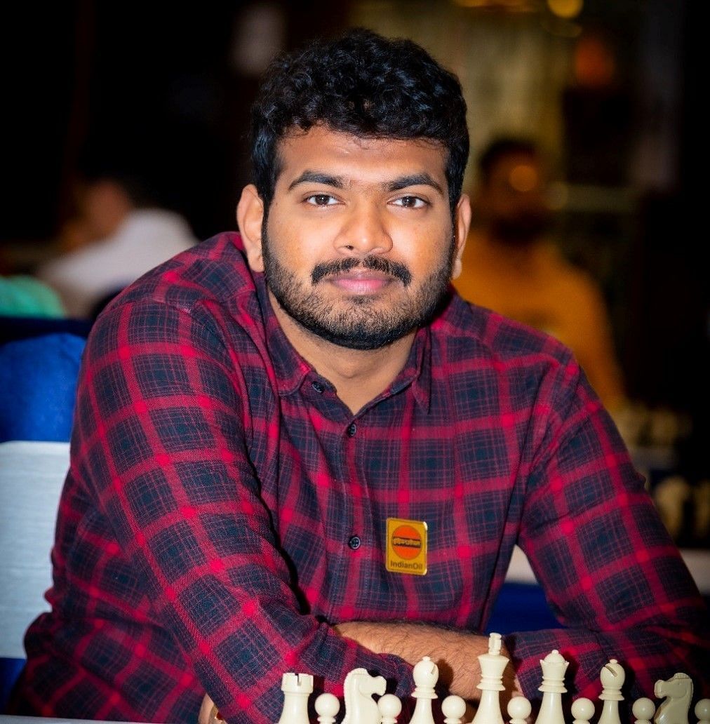 GM Lalith Babu beat IM Shahil Dey in the fifth round of the 19th Delhi Interntaional Open Chess tournament in New Delhi. (Pic credit: AICF)