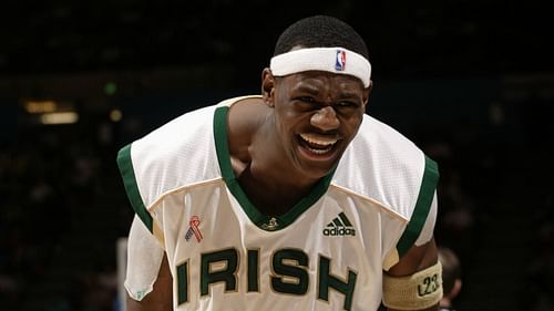 LeBron James led the Fighting Irish to three straight national state titles before he jumped to the NBA. [Photo: Sporting News]