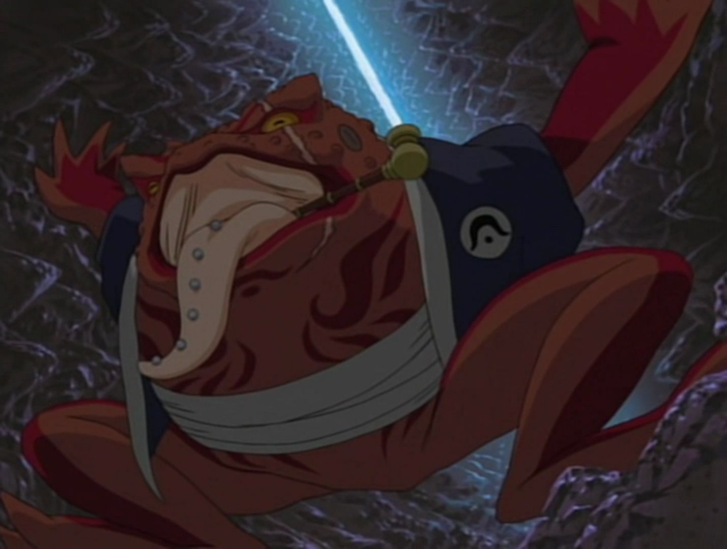 Gamabunta stuck in a gap after Naruto summoned him (Image via Studio Pierrot)