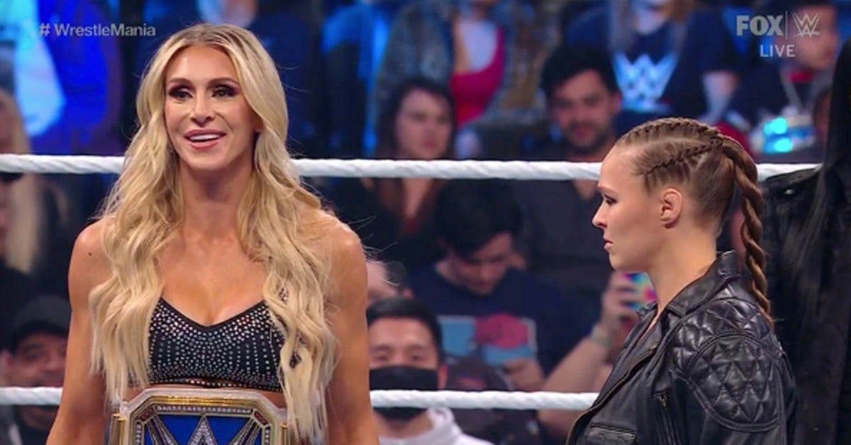 Charlotte Flair and Ronda Rousey on SmackDown