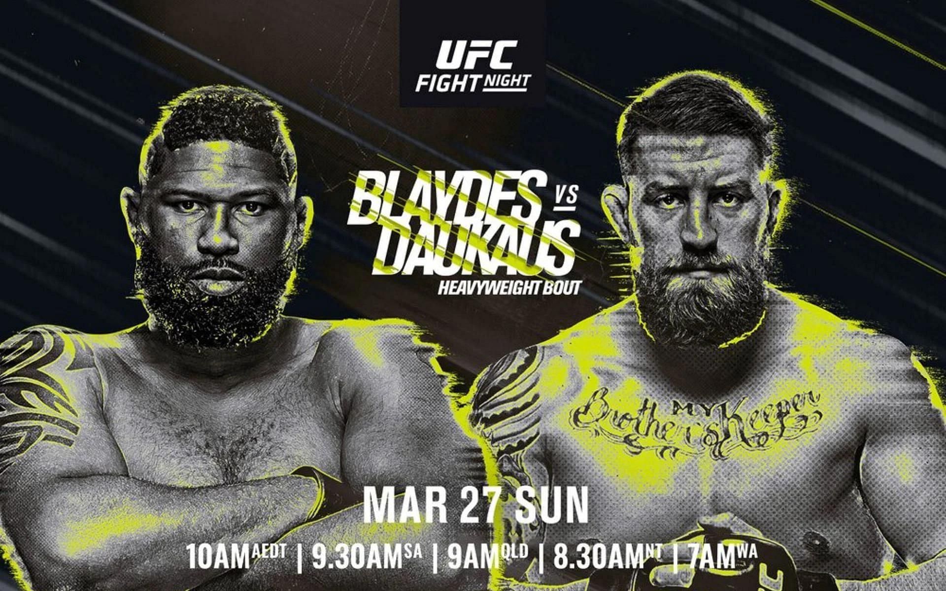 UFC Fight Night: Curtis Blaydes vs. Chris Daukaus [Image via ESPN.com]