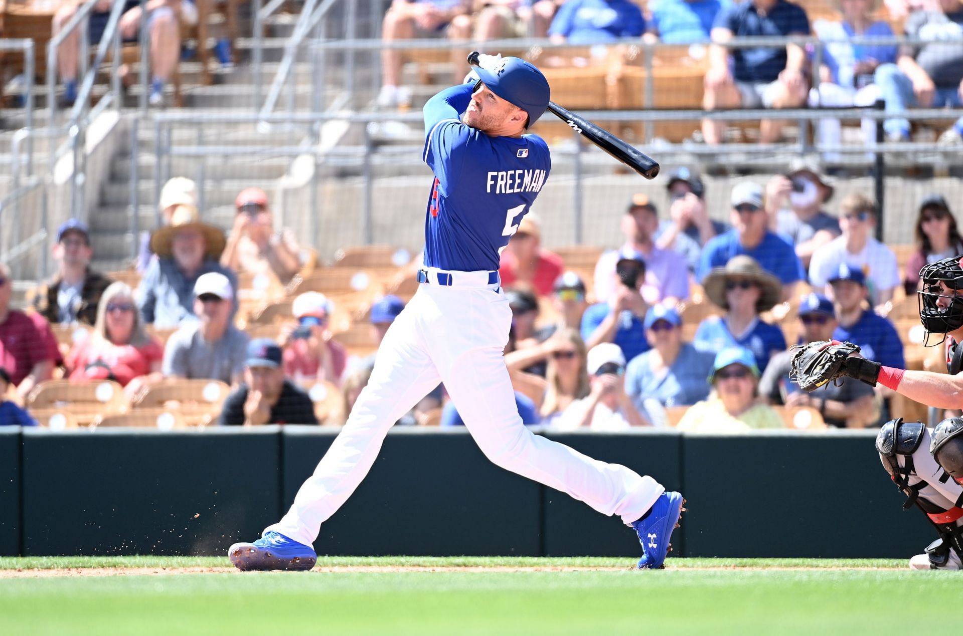 Freddie Freeman during a Cincinnati Reds v Los Angeles Dodgers game.