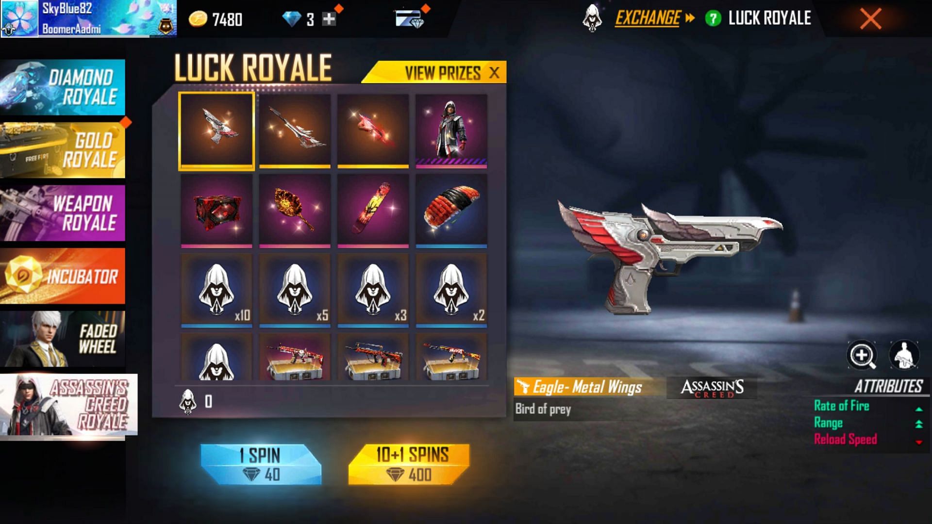 The Luck Royale will be available for a week (Image via Garena)