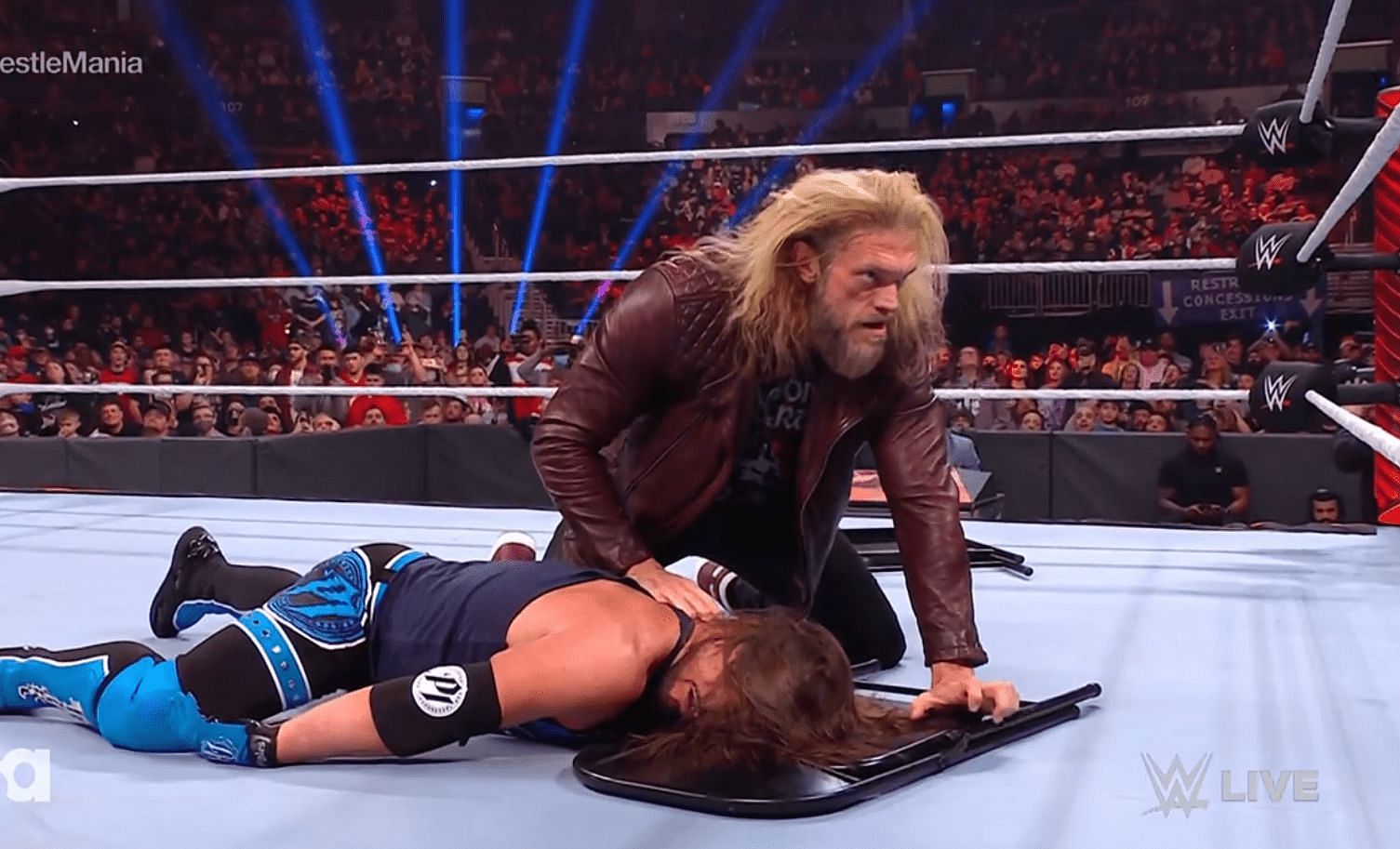 Edge attacked AJ Styles on this week&#039;s RAW.