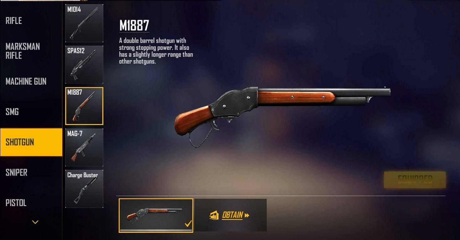 M1887 is the close-range king in Free Fire MAX (Image via Garena)