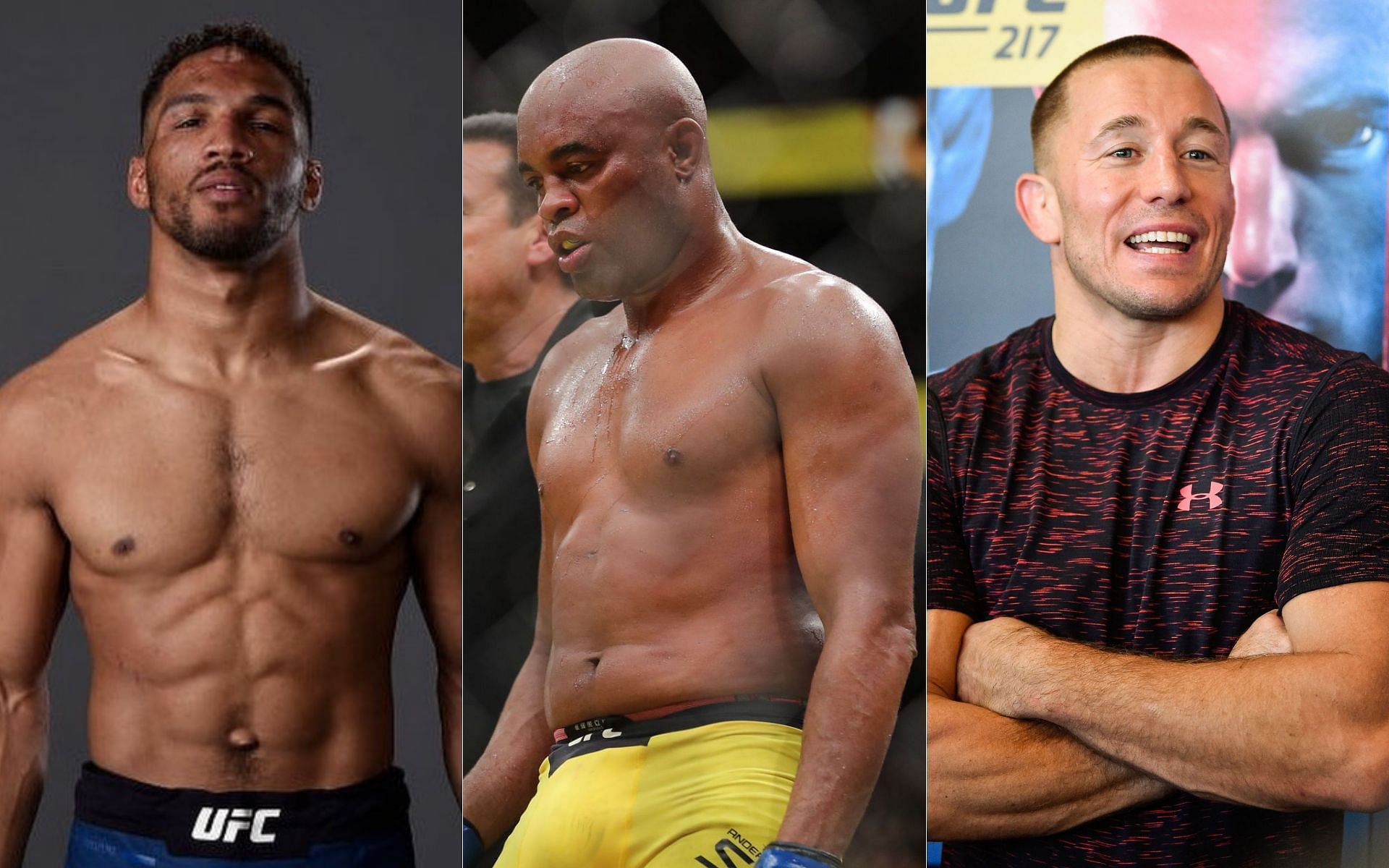 Kevin Lee (left), Anderson Silva (middle) and Georges St-Pierre (right)
