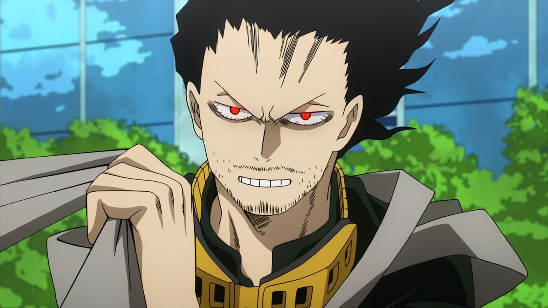 Shota Aizawa, aka Eraser Head, seen using his Erasure Quirk in the series&#039; anime (Image via Bones Studios)