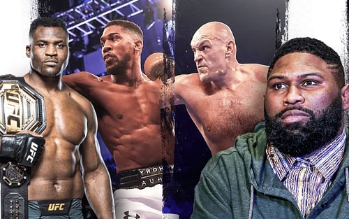 Francis Ngannou (left), Anthony Joshua (center-left), Tyson Fury (center-right) & Curtis Blaydes (right) [Image Credits- UFC.com]