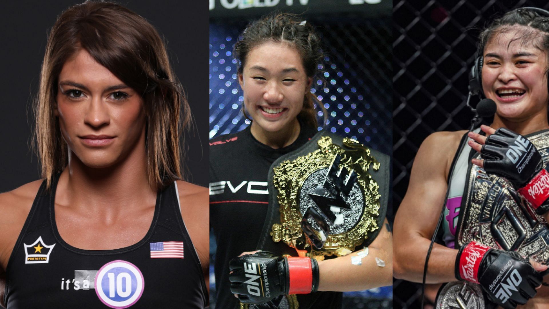 Alyse Anderson (left), Angela Lee (center), Stamp Fairtex (right)[Photo Credits: ONE Championship]