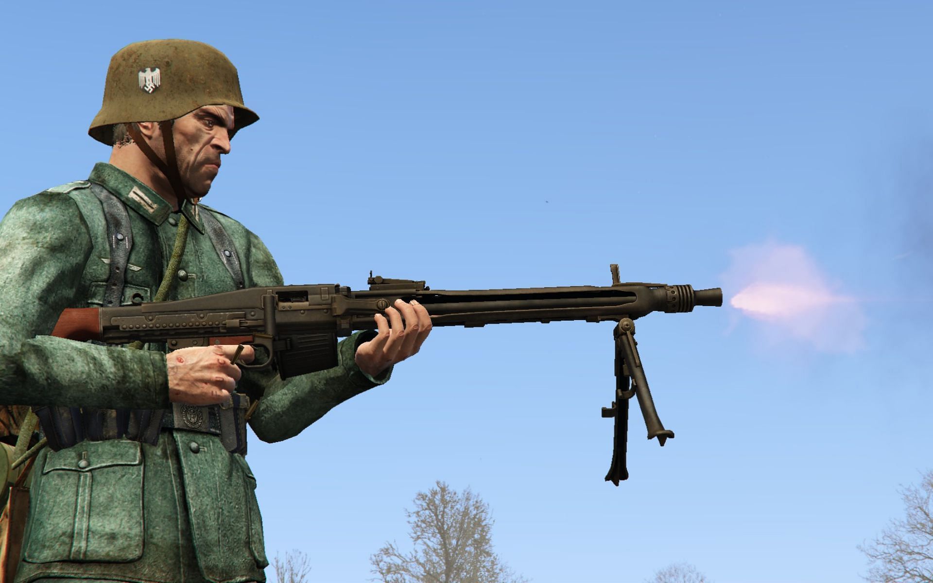 A highly-detailed MG-42 in-game (Image via metroidguy, GTA5-Mods)