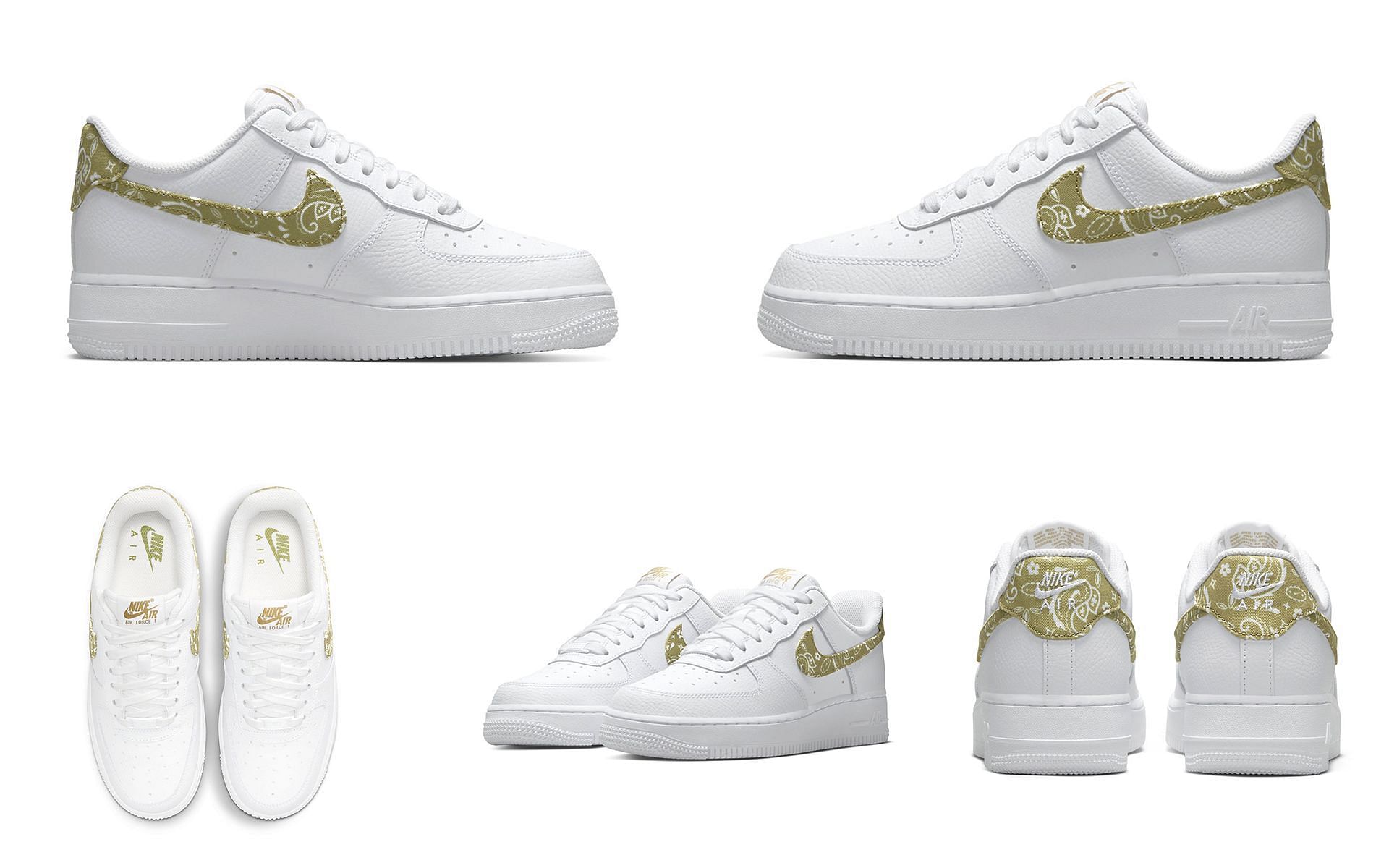 Nike is gearing up for the release of its latest Air Force 1 in Olive Paisley iteration (Image via Sportskeeda)