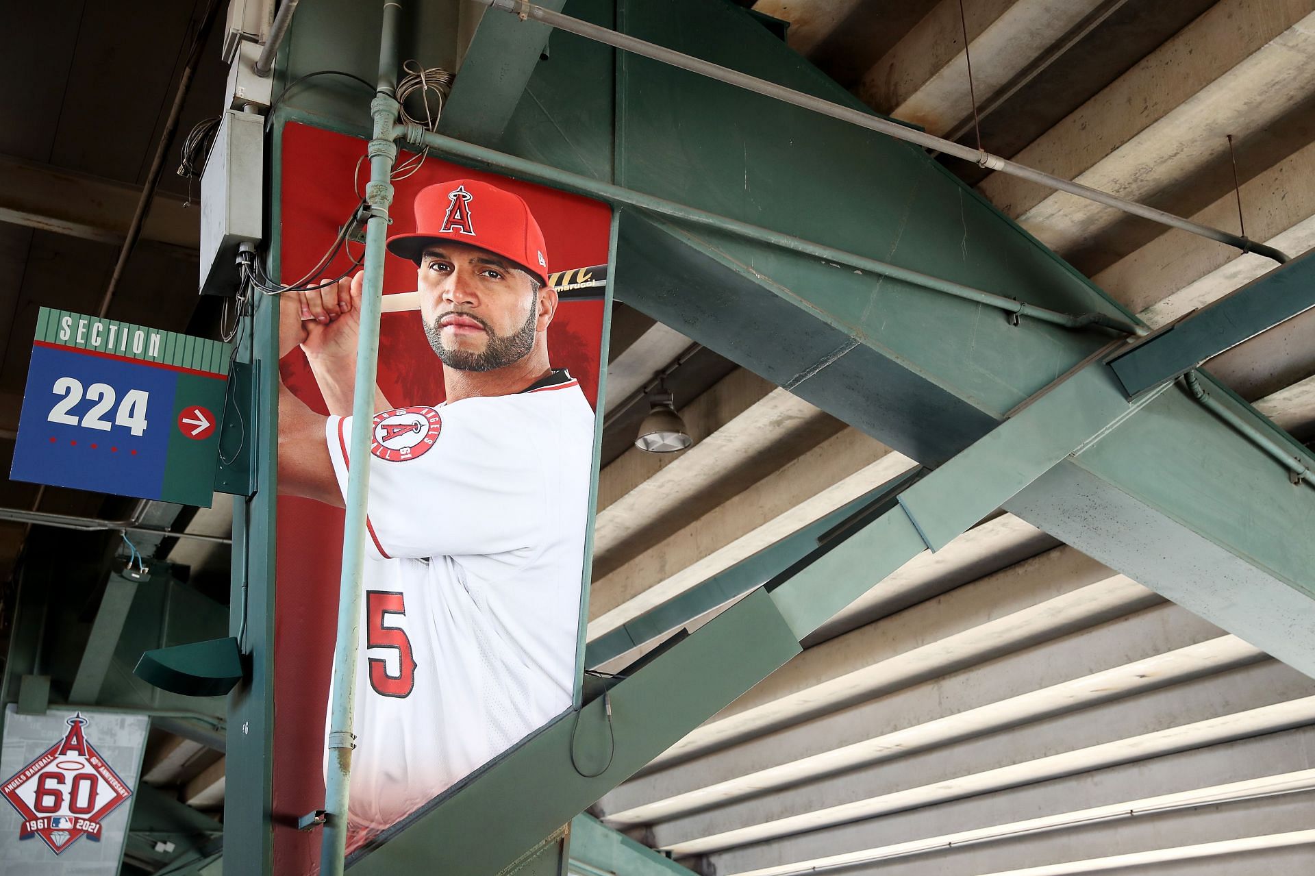 Pujols seen in Los Angeles Angels colors