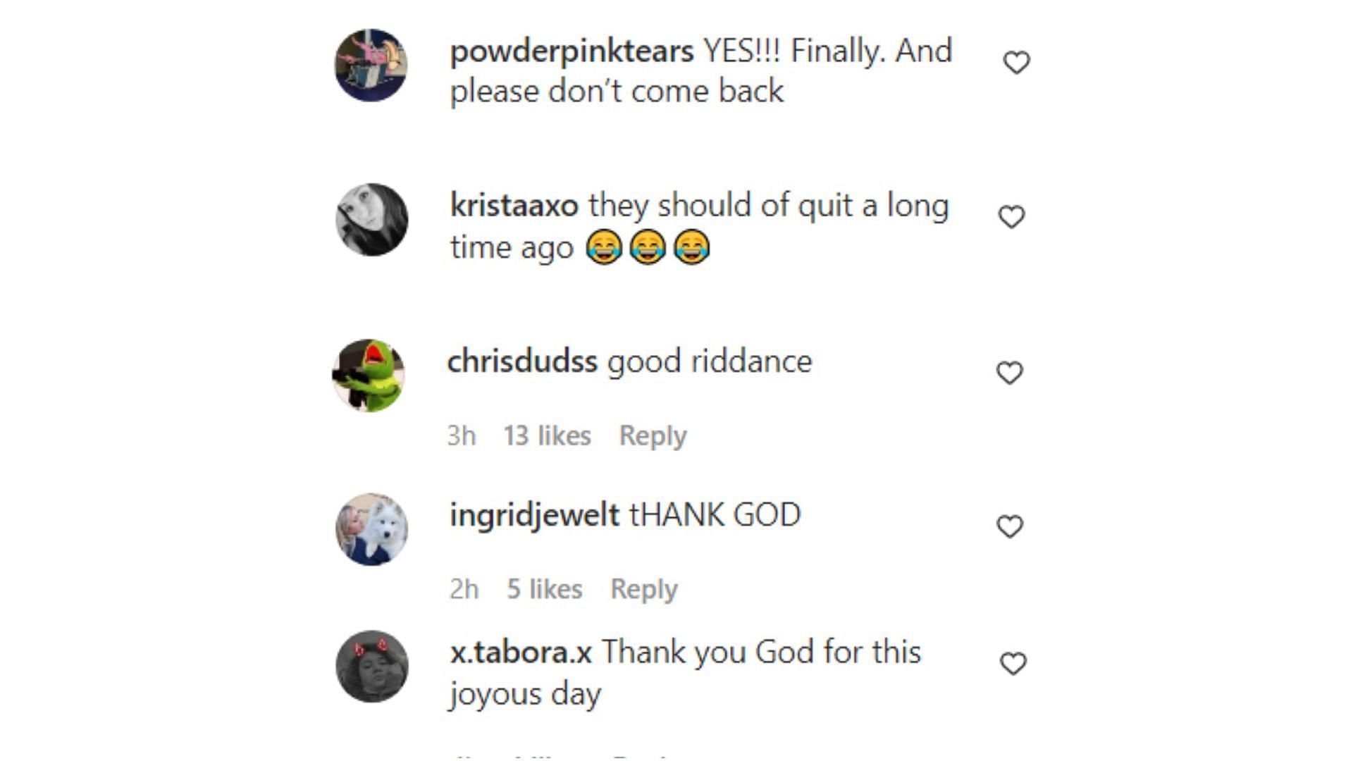 Instagram users comment on the McBrooms leaving YouTube (1/2) (Image via defnoodles/Instagram)