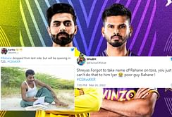 "Poor guy"- Fans troll Ajinkya Rahane after Shreyas Iyer forgets to mention his name at the toss
